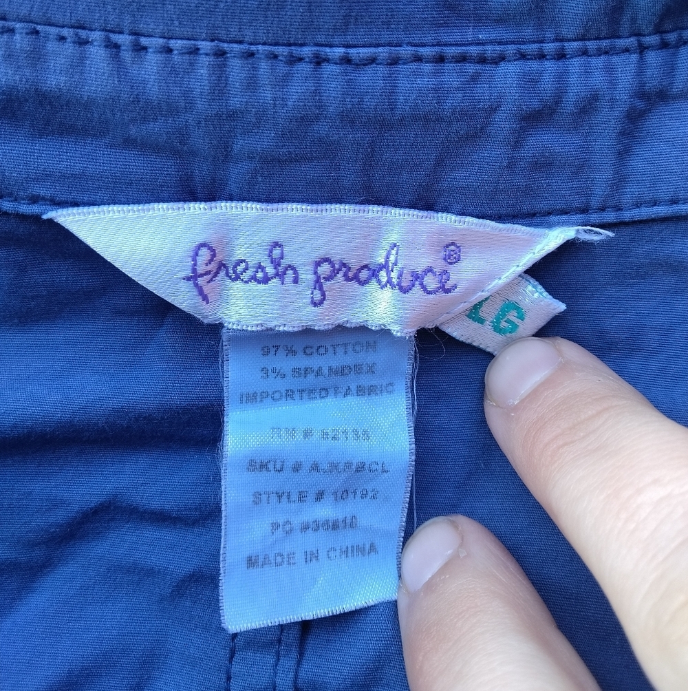 Fresh Produce Dusty Blue Cotton Blend Shacket Longline Size Large - Picture 7 of 7